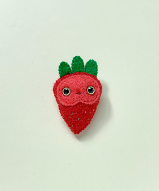 Bernie - Felt Strawberry Brooch