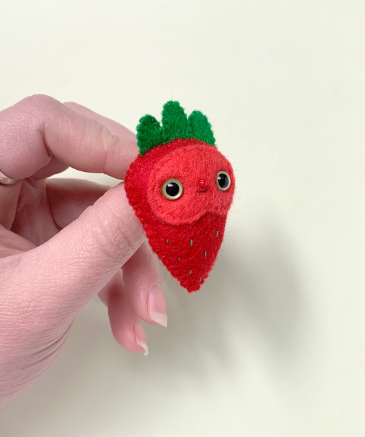 Bernie - Felt Strawberry Brooch