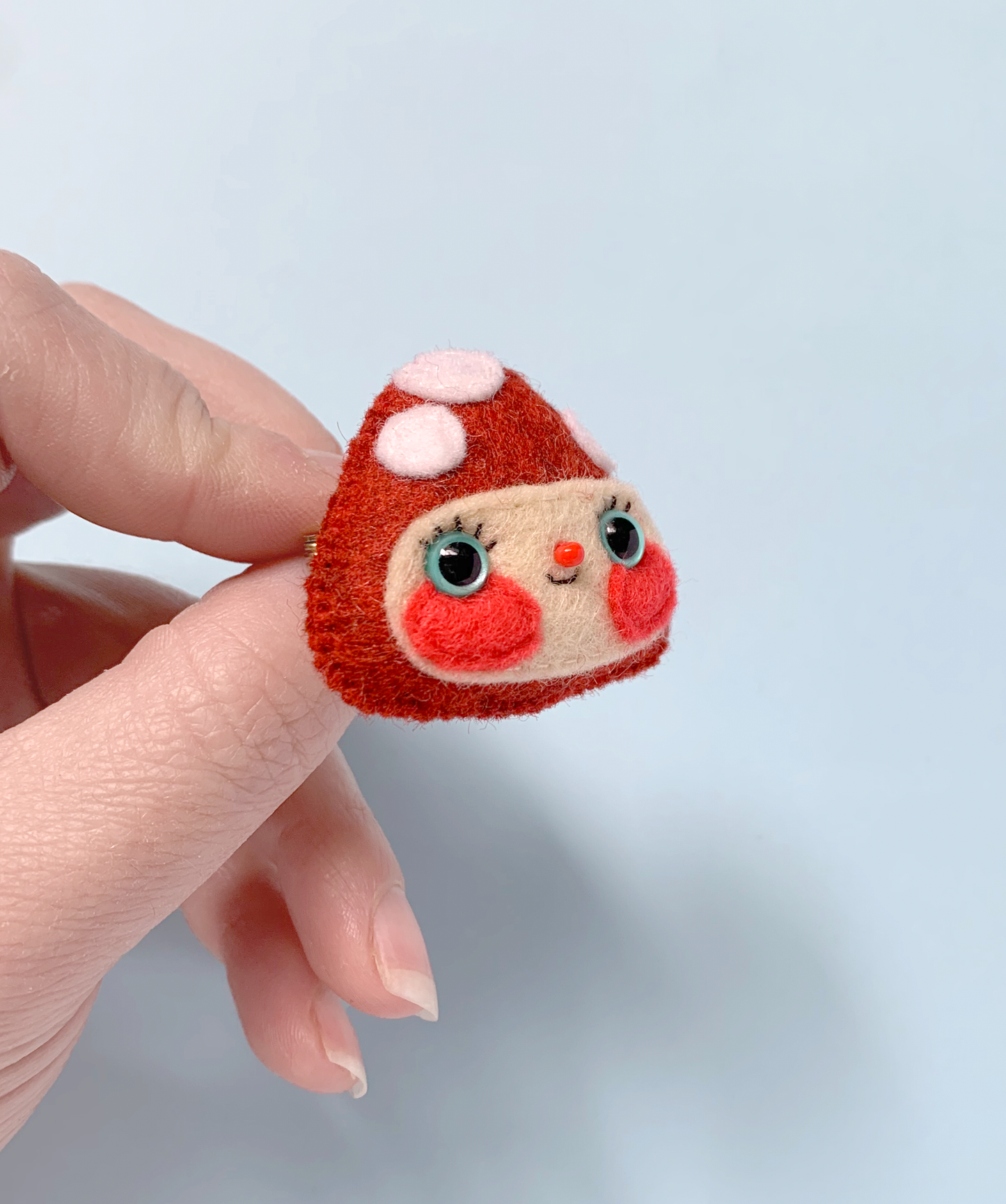 Masie - Felt Toadstool Mushroom Brooch