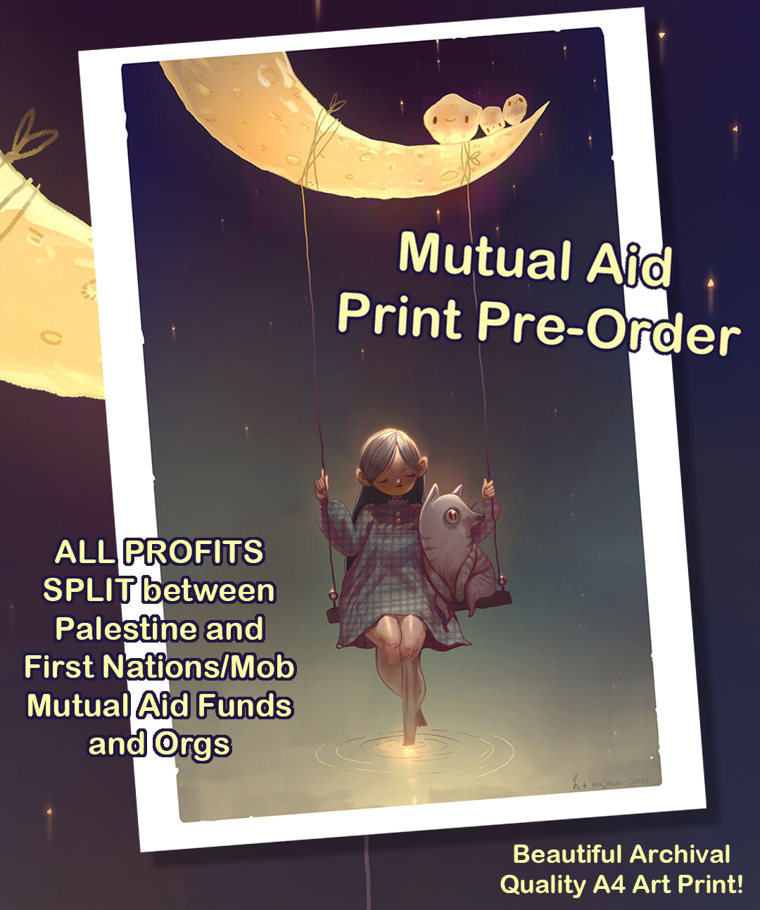 Moon Friends - A4 Print - MUTUAL AID PRE-ORDER