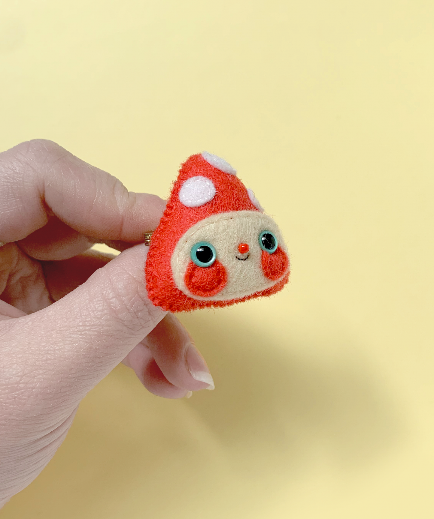 Terrance - Felt Toadstool Mushroom Brooch